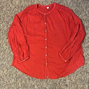 Old Navy Red/Orange Smocked Top